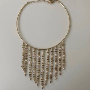 BCBGeneration Beaded Bib Fringe Statement Necklace